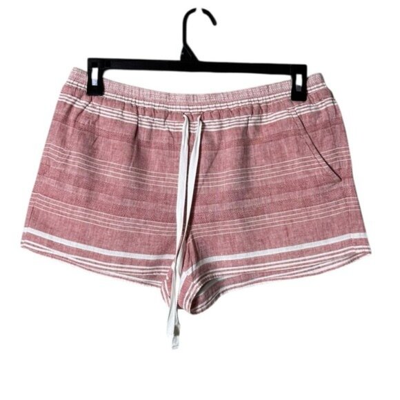 Loft Womens Linen Running Shorts Size Medium Pull On Beachy Preppy Lagom Pink - Picture 2 of 8